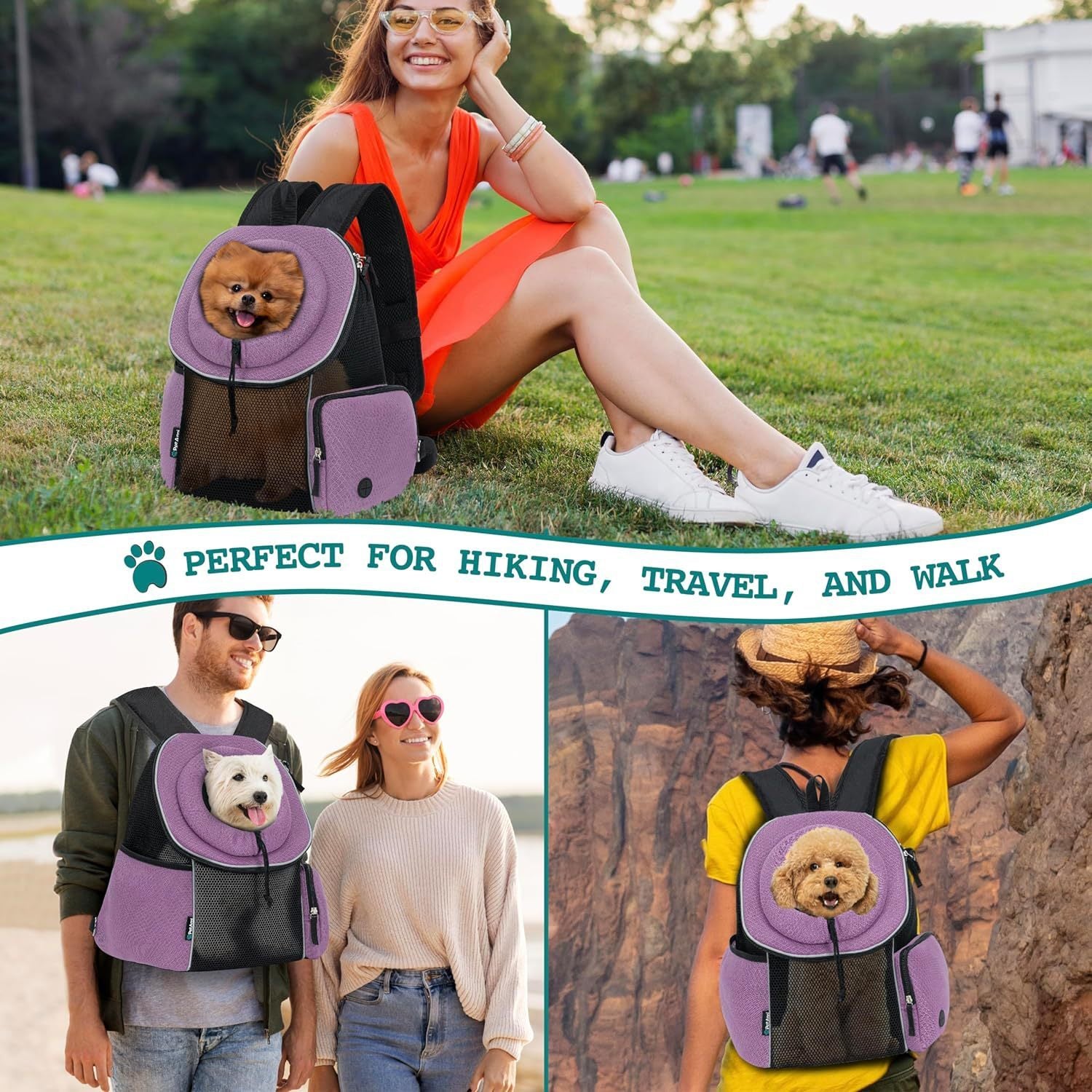 Dog Carrier Backpack – Hands-Free, Breathable & Perfect for Travel and Outdoor Fun